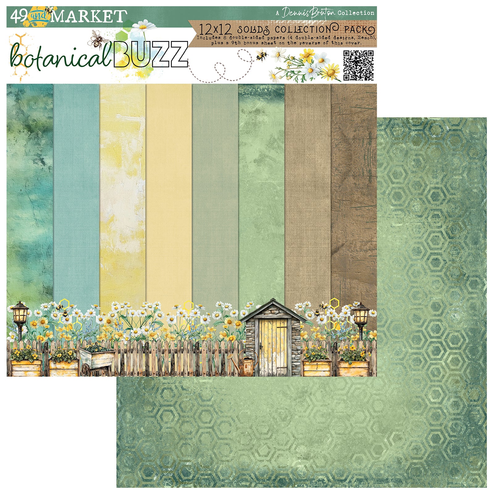 49 and Market BOTANICAL BUZZ 12X12 Solids Collection Pack