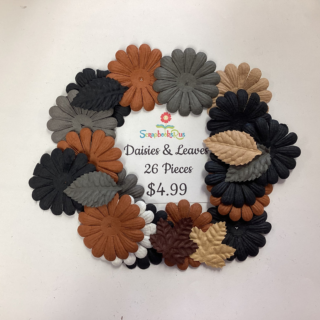 ScrapbooksRus Daisies & Leaves 26pc Flowers