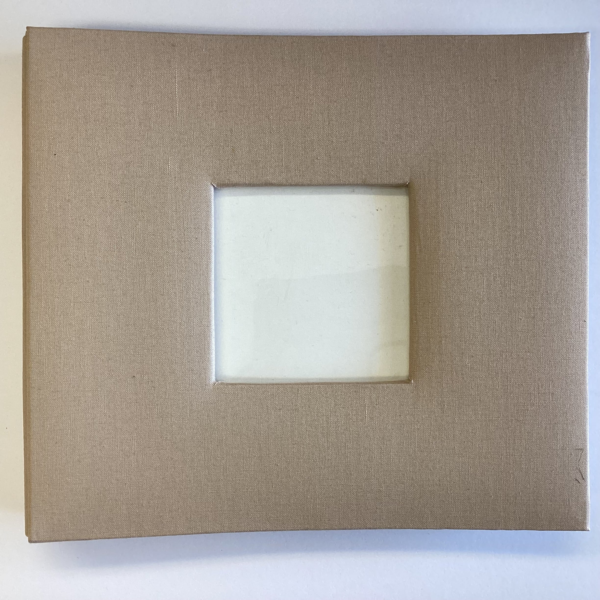 Postbound Album TAN FABRIC Frame 8"X8" Scrapbook Memory Book