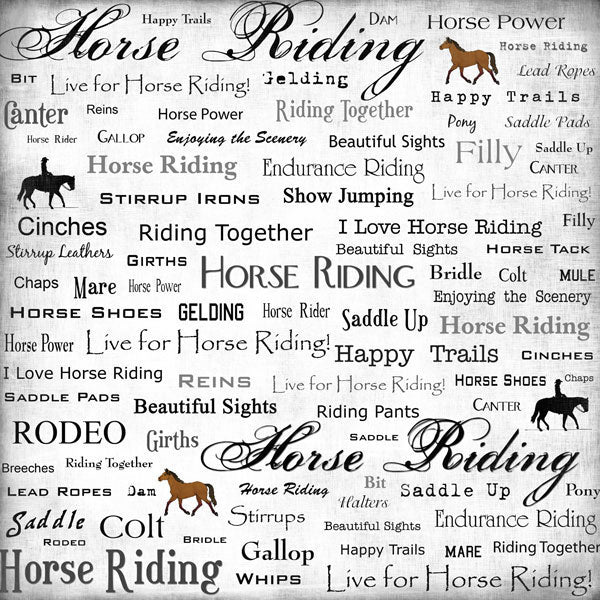 Scrapbook Customs LIVE FOR HORSE RIDING 12"X12" Scrapbook Paper