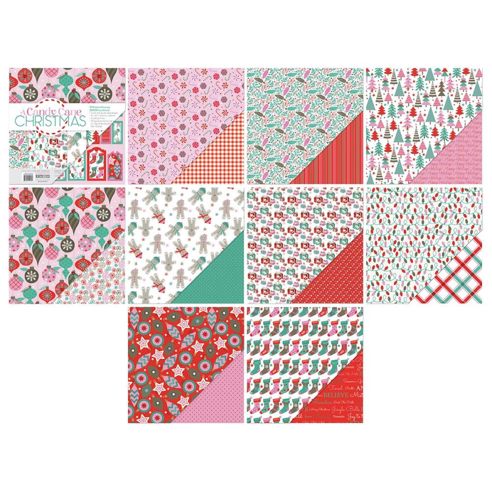 Tonic Studios A CANDY CANE CHRISTMAS 12”X12” Scrapbook Paper Pad