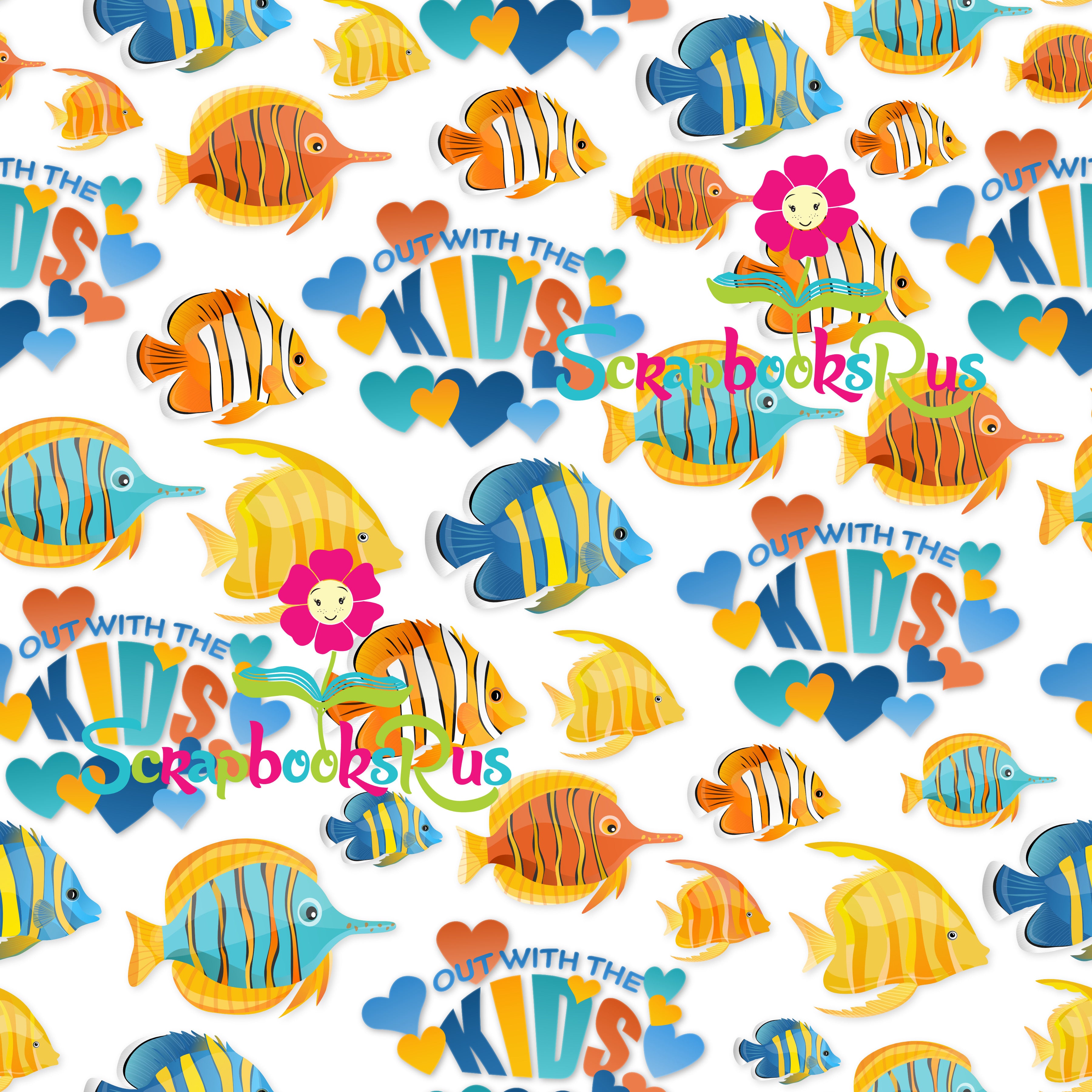 Scrapbooksrus AT THE AQUARIUM PACK 12pc 12"X12" Scrapbook Paper