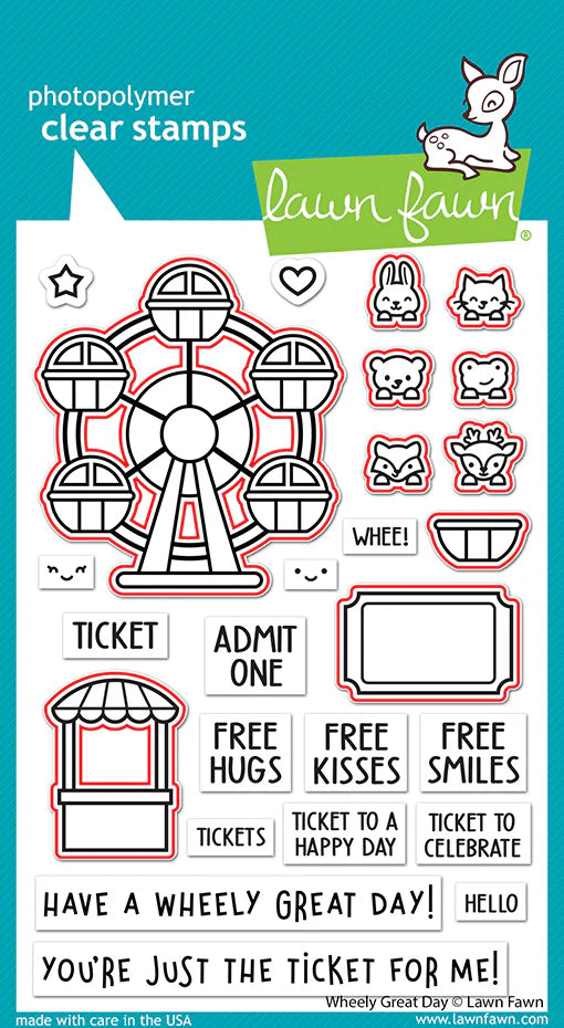 Lawn Fawn WHEELY GREAT DAY Stamp & Die Set