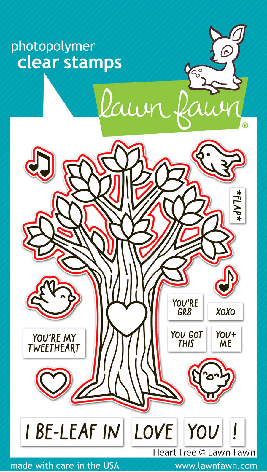 Lawn Fawn HEART TREE Stamp & Die Set