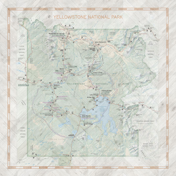 Scrapbook Customs NATIONAL PARK MAP AND WORDS 12"X12" Scrapbook Paper