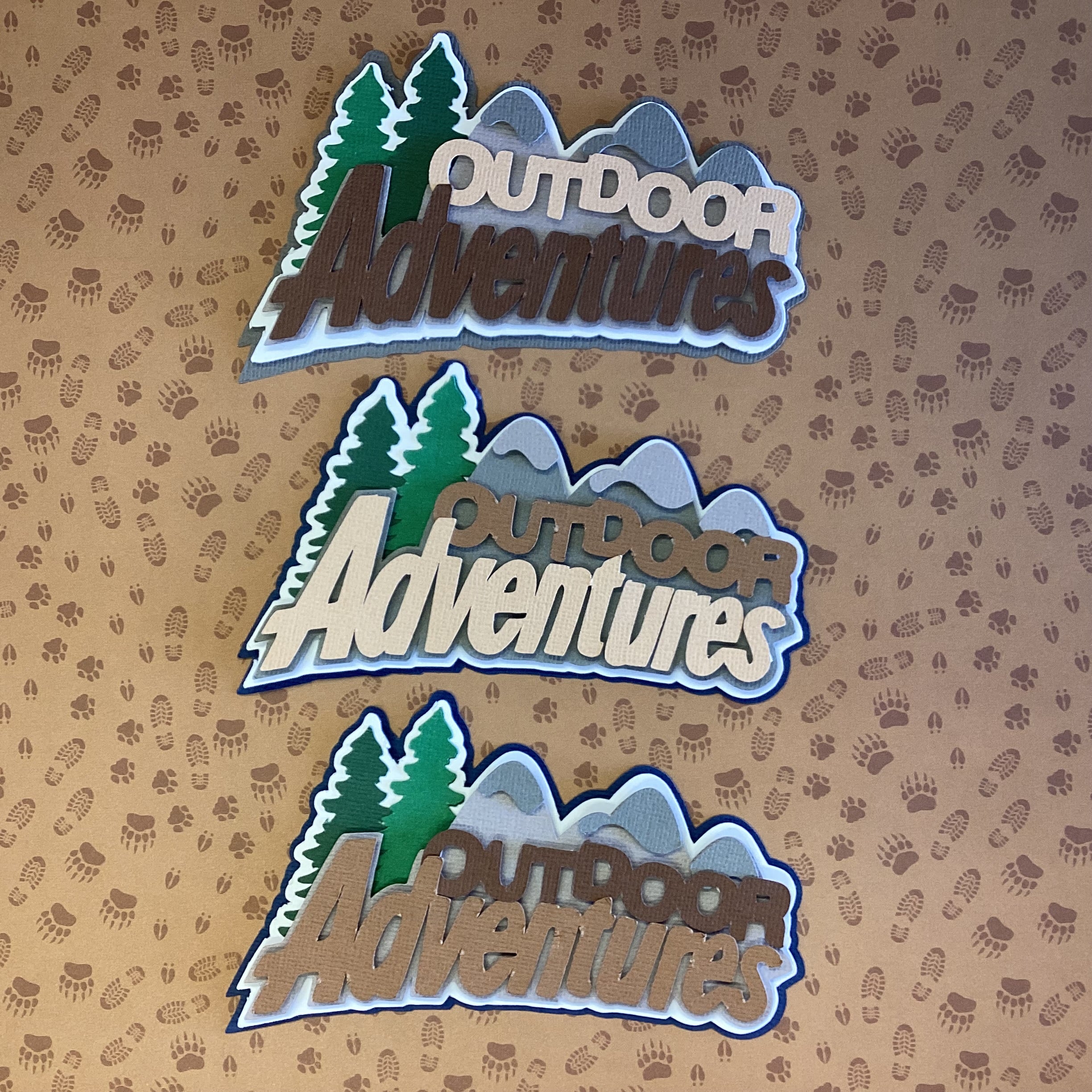 OUTDOOR ADVENTURES Scrapbook Die Cuts