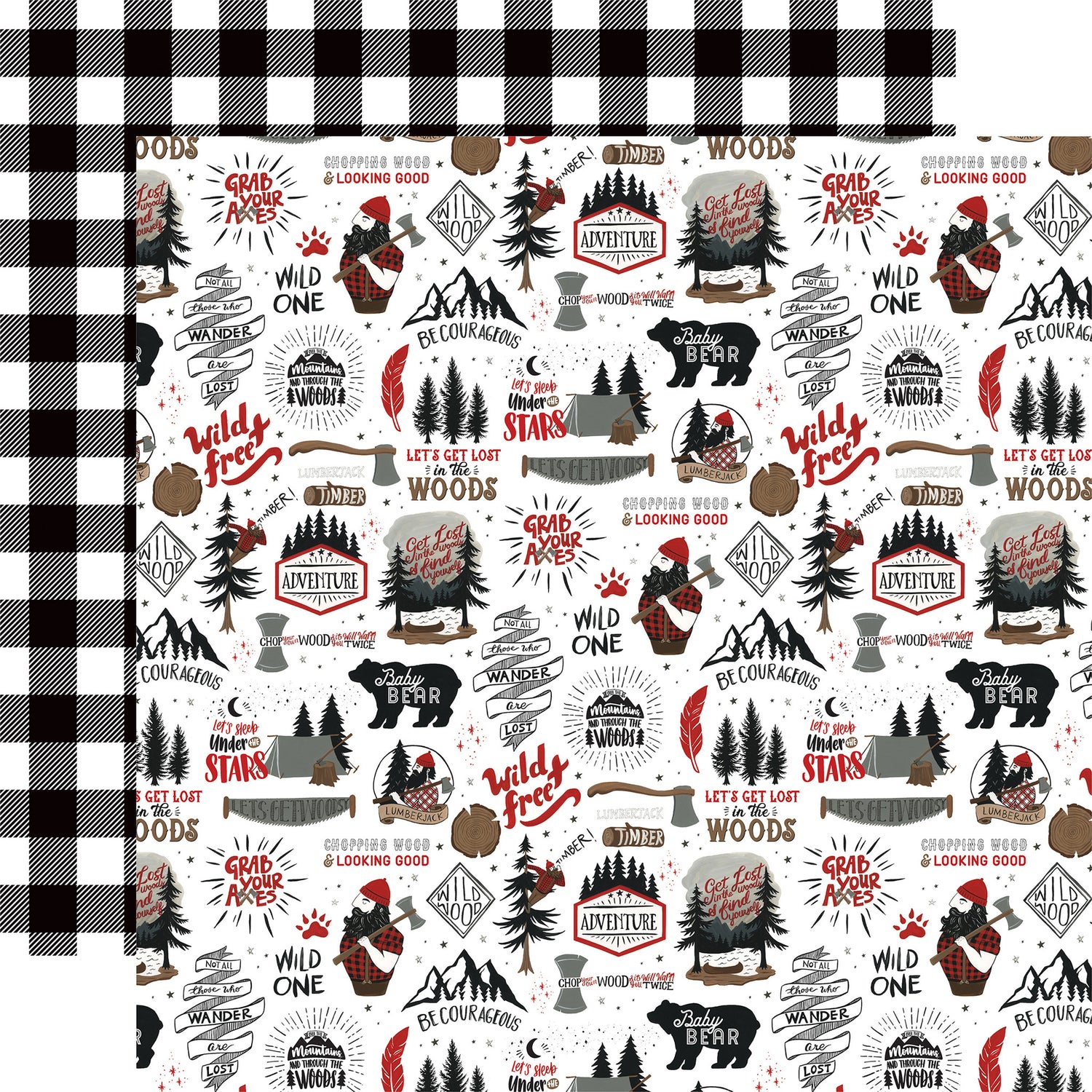 Echo Park LET’S LUMBERJACK Collection 12"X12" Scrapbook Paper