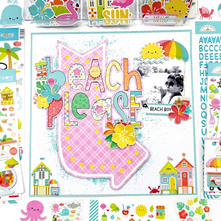 Doodlebug SUMMER FUN Odds & Ends Diecuts 132pc