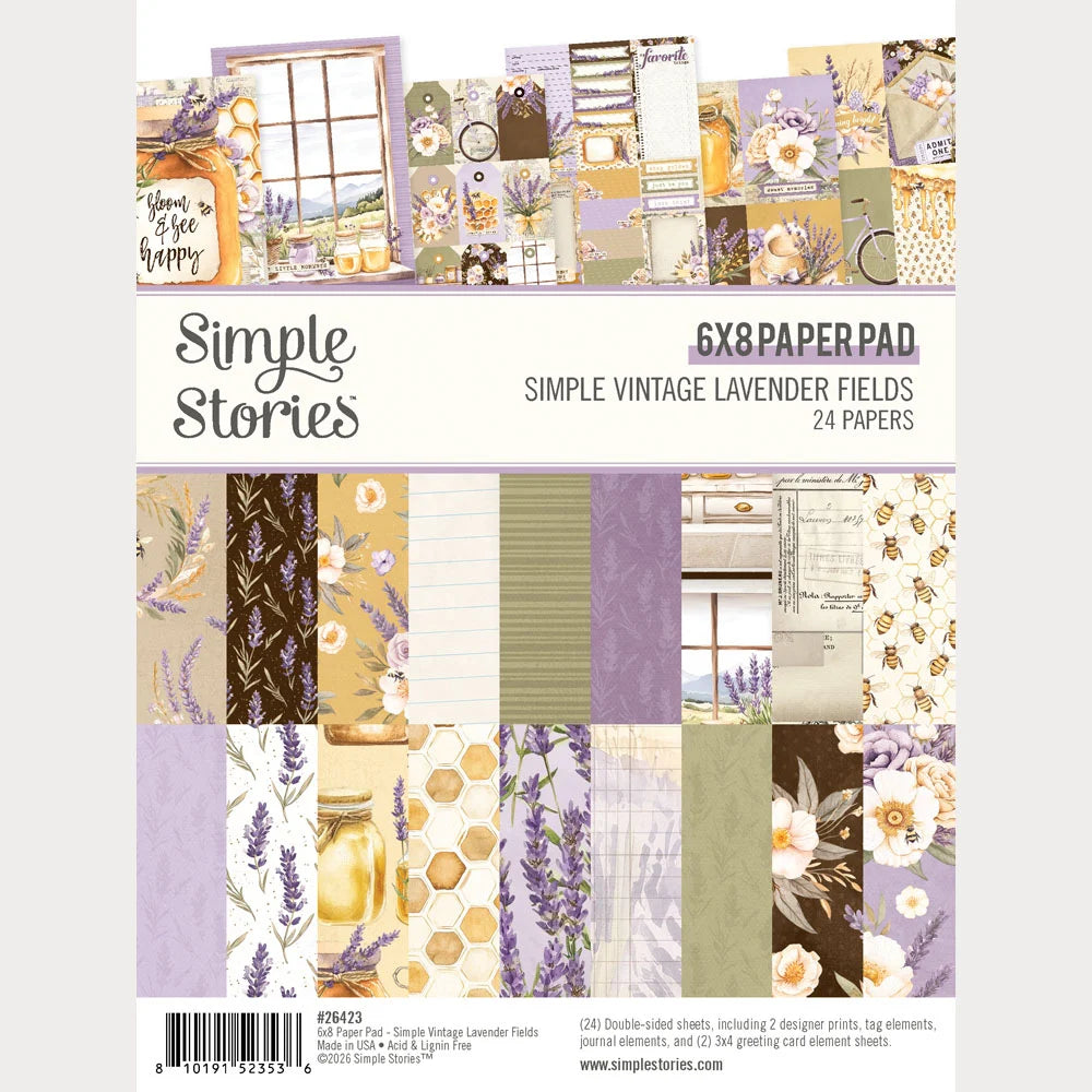 Simple Stories SIMPLE VINTAGE LAVENDER FIELDS 6”X8” Paper Pad