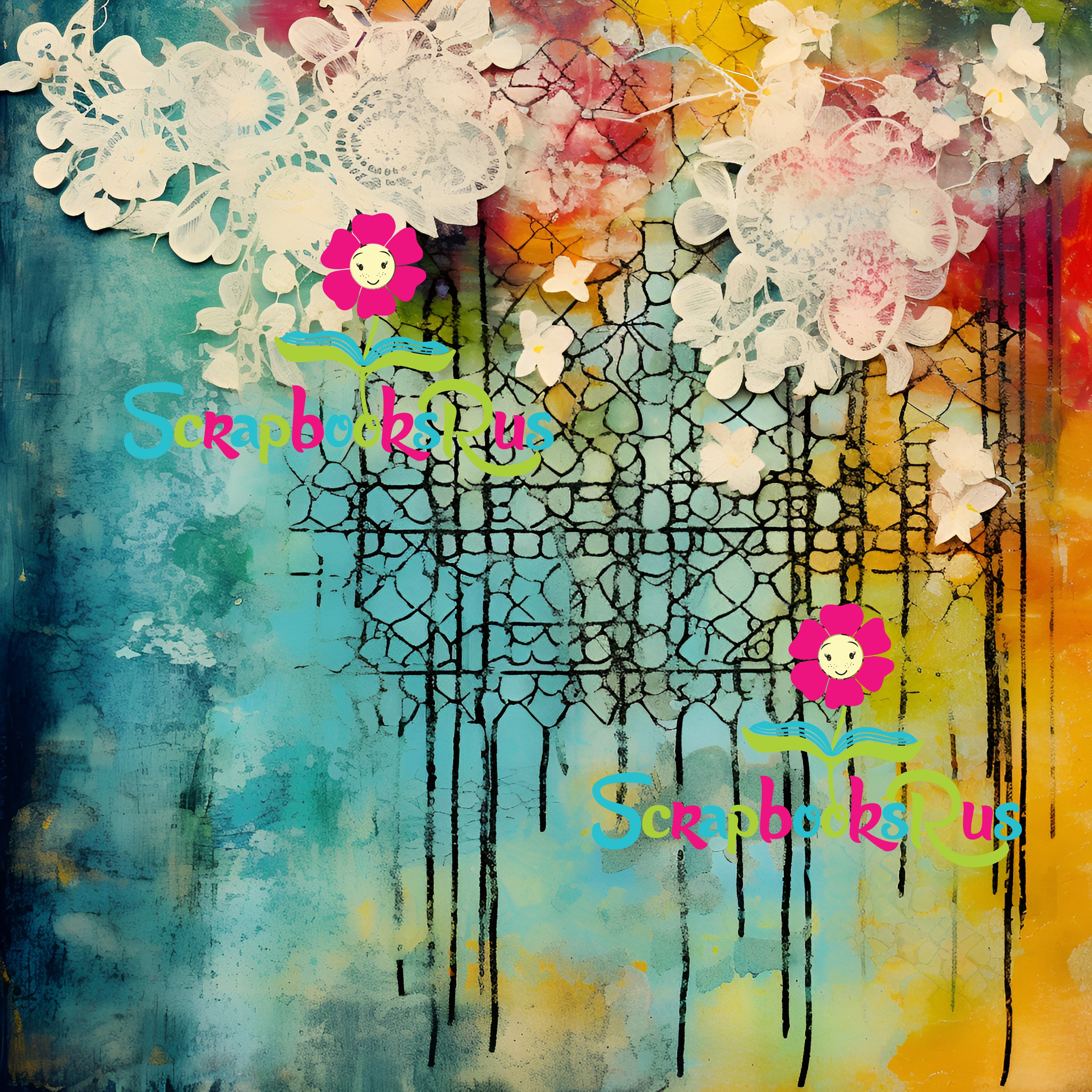 Scrapbooksrus FLORALS ON THE FRINGE PACK 12pc 12"X12" Scrapbook Paper