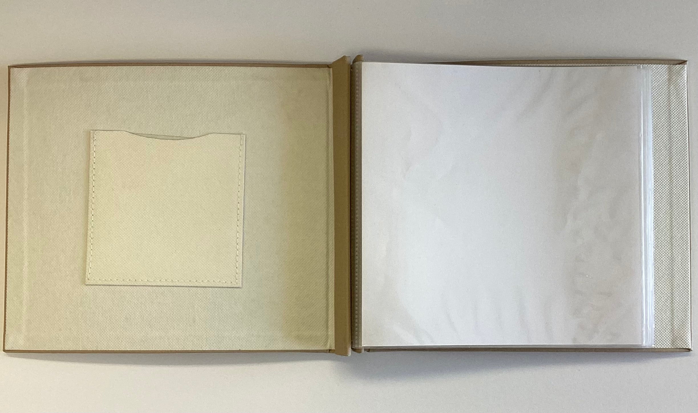Postbound Album TAN FABRIC Frame 8"X8" Scrapbook Memory Book