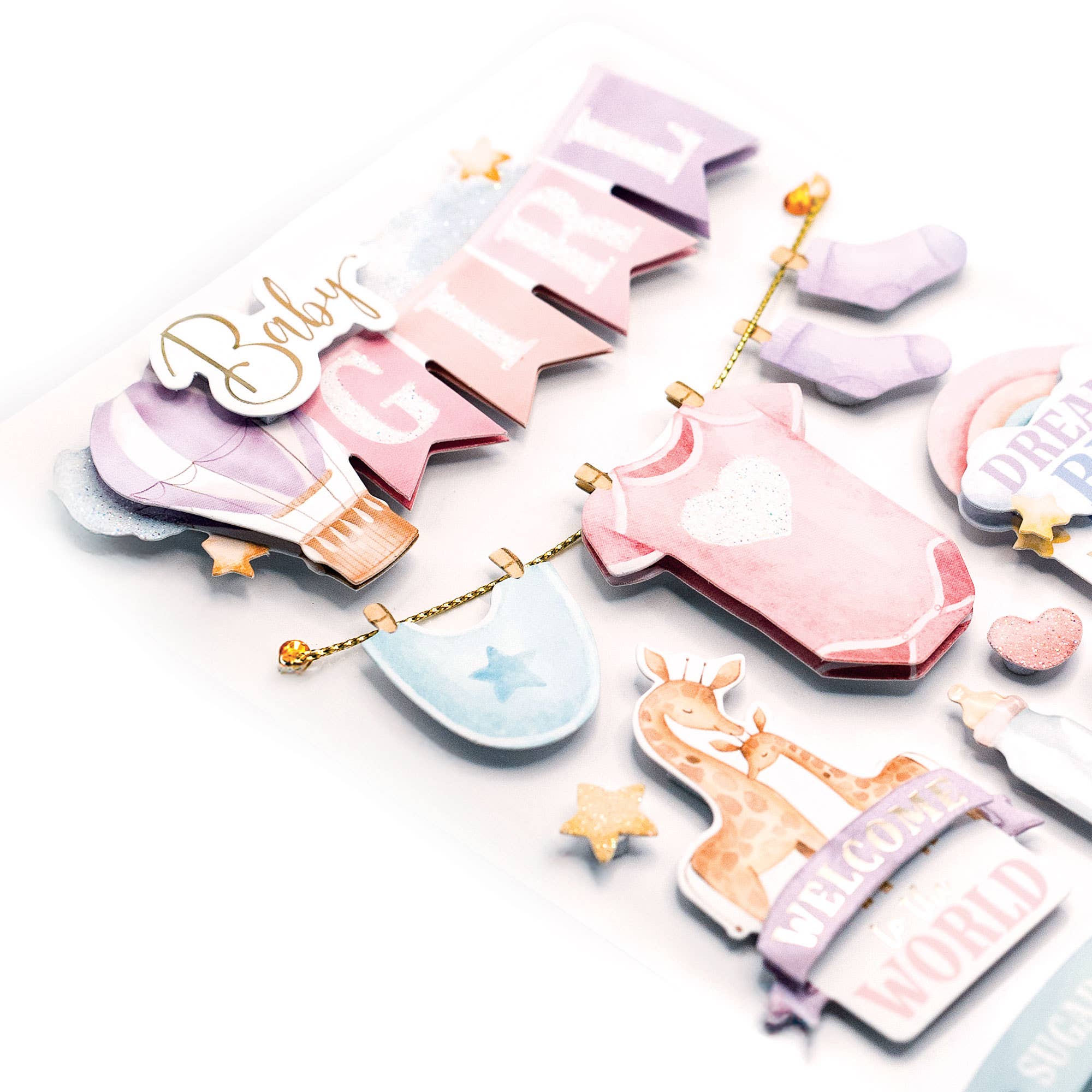 Paper House BABY GIRL 3D Stickers 13pc