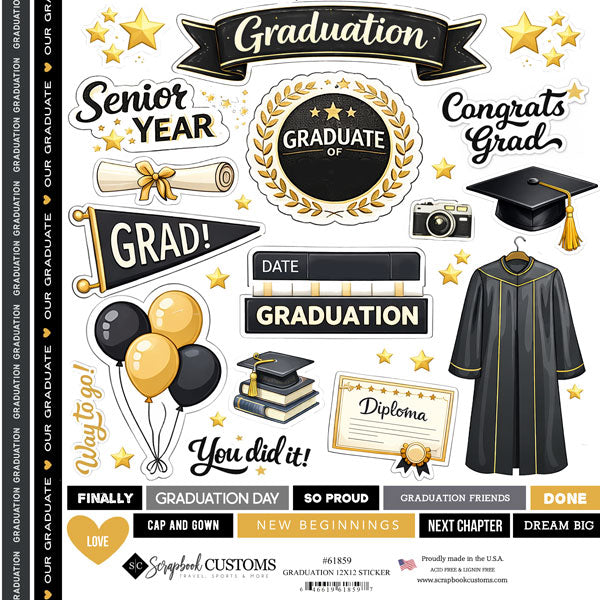 Scrapbook Customs GRADUATION 12”X12” Sticker