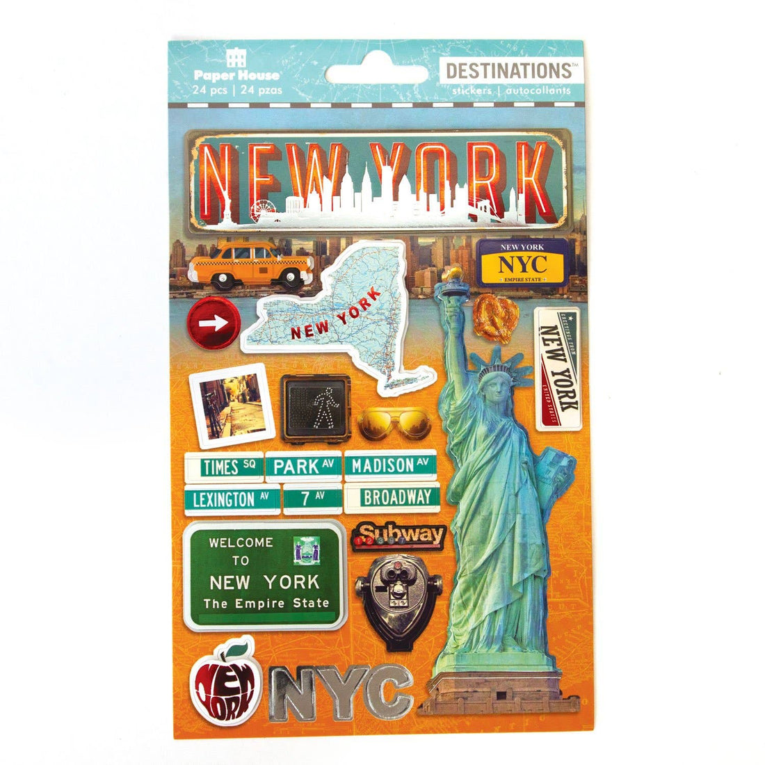 Paper House NEW YORK CITY Dimensional Sticker 24pc