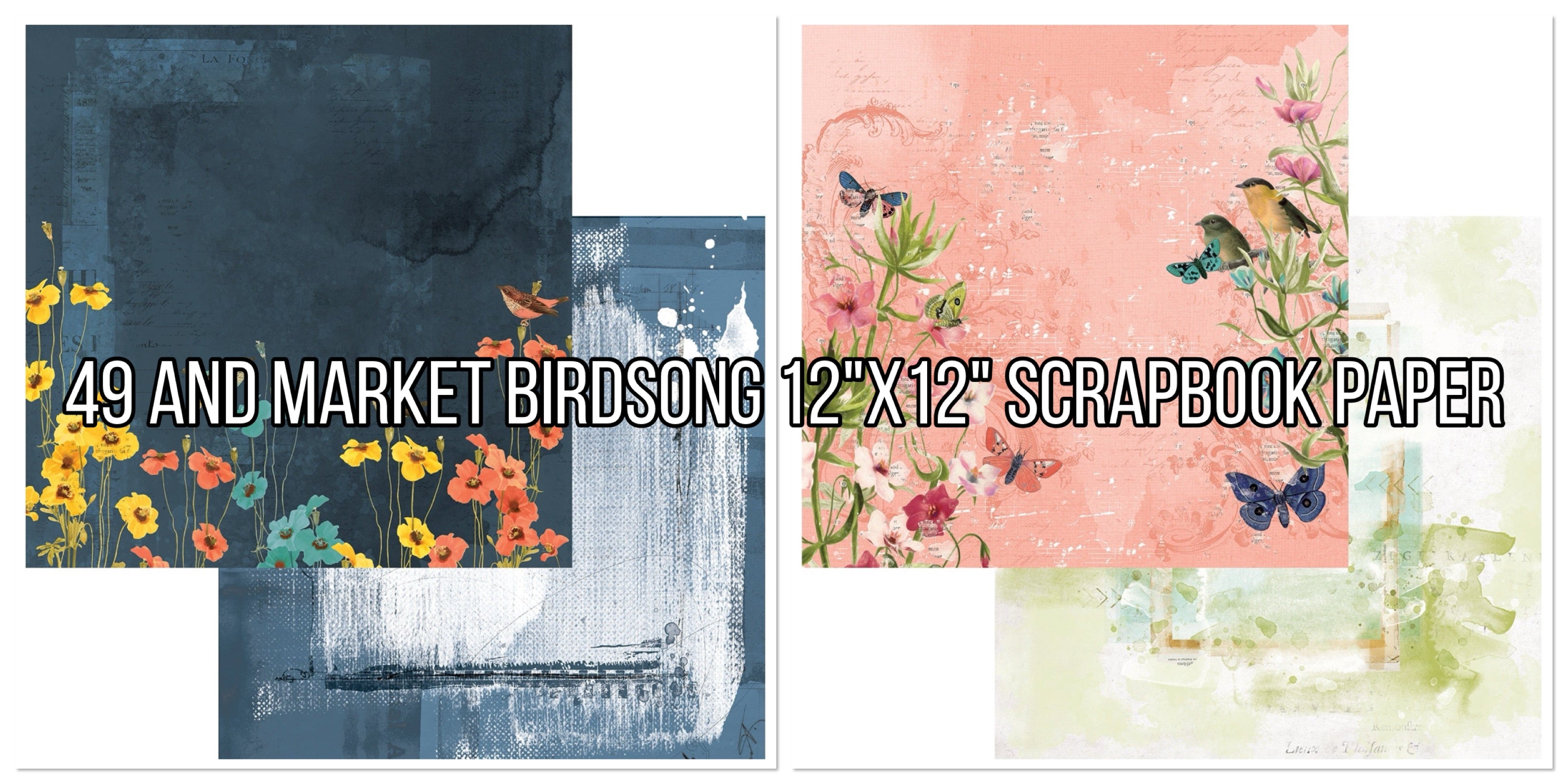 49 and Market BIRDSONG 12"X12" Scrapbook Paper