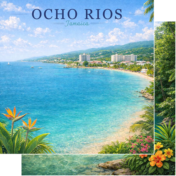 Scrapbook Customs JAMAICA OCHO RIOS 12"X12" Scrapbook Paper