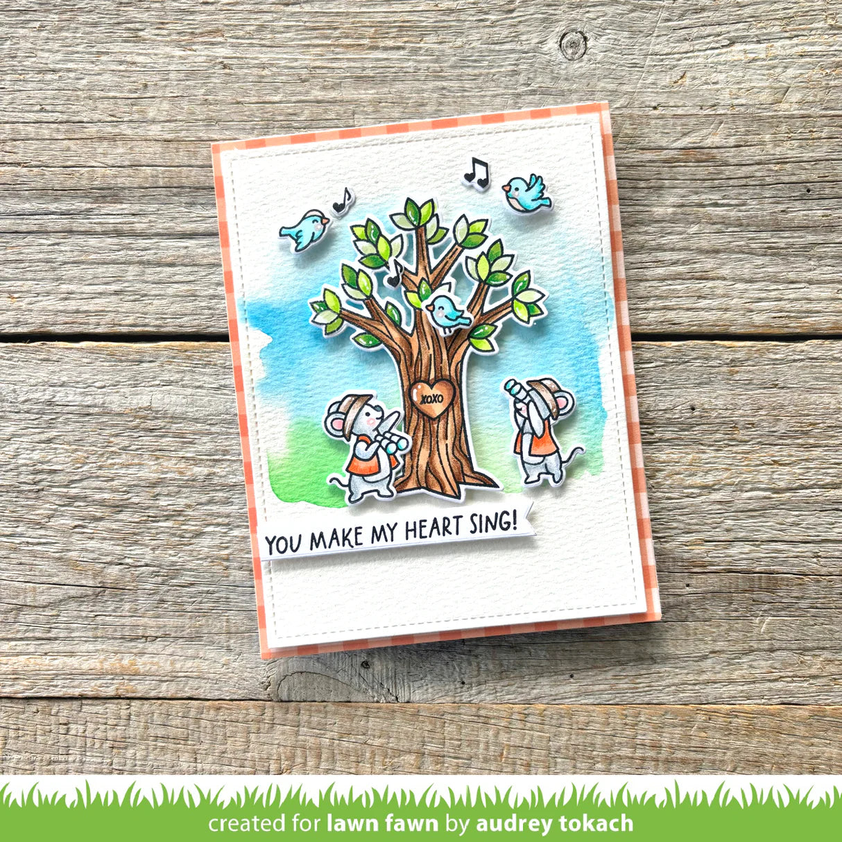 Lawn Fawn HEART TREE Stamp & Die Set