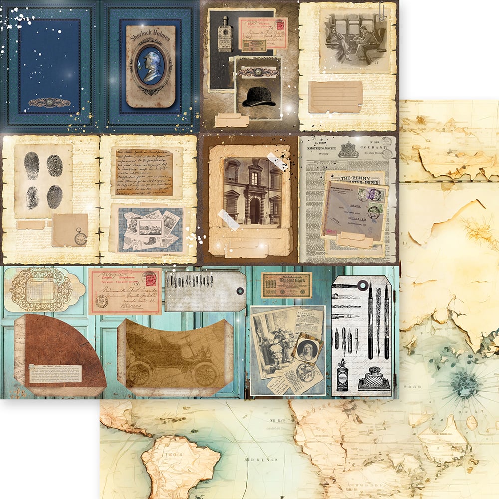 Asuka Studio GET A CLUE 12X12 Scrapbook Paper
