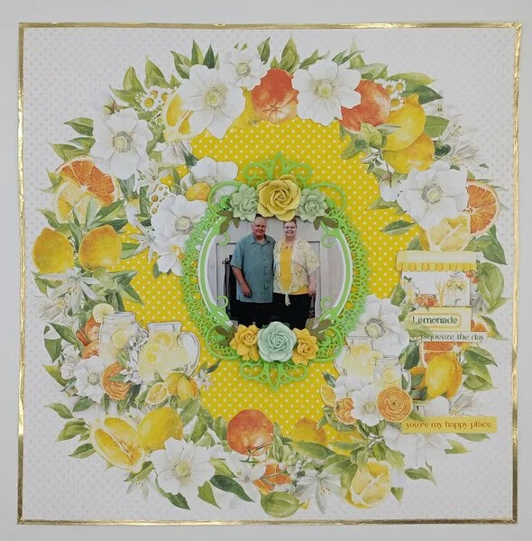 P13 Fresh Lemonade LEMON FRUIT Light Chipboard Embellishments Set46