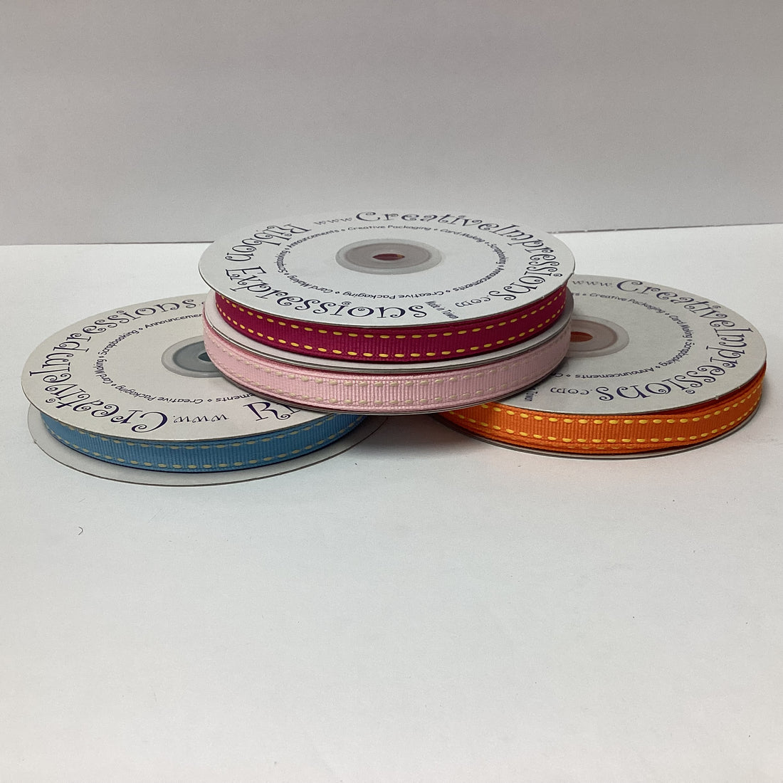 Creative Impressions 3/8” STITCHES RIBBON 1 yard yd