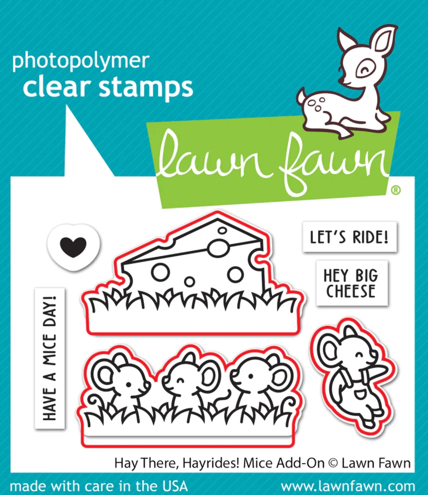 Lawn Fawn HAY THERE, HAYRIDES! MICE ADD-ON Stamps & Die SET