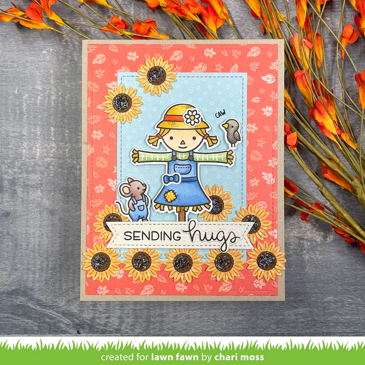 Lawn Fawn YOU CROW GIRL Stamp & Die Set