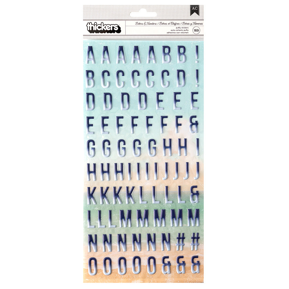 American Crafts Thickers LETTERS &amp; NUMBERS Puffy Stickers