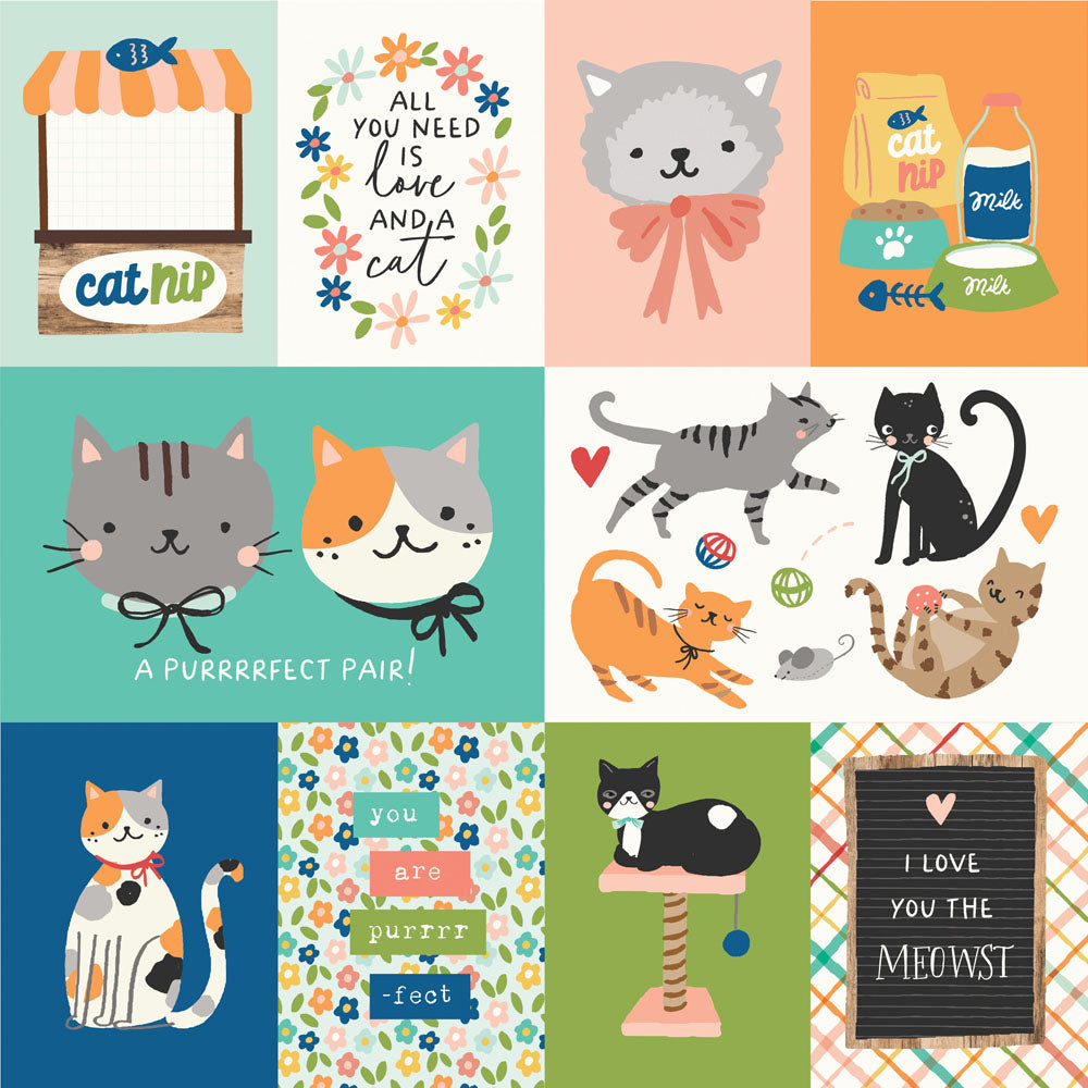 Simple Stories FUR BABY CAT 12”X12” Scrapbook Paper