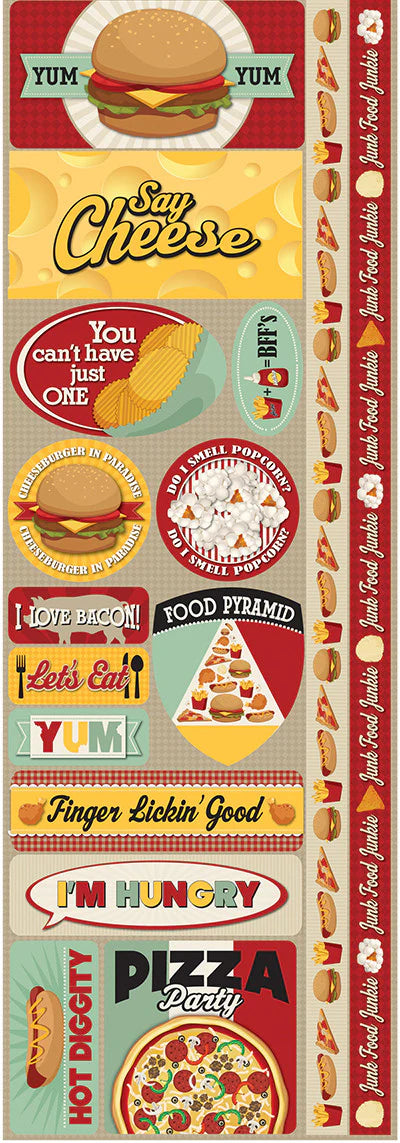 Reminisce Signature Series FAST FOOD Diecut Stickers 16pc