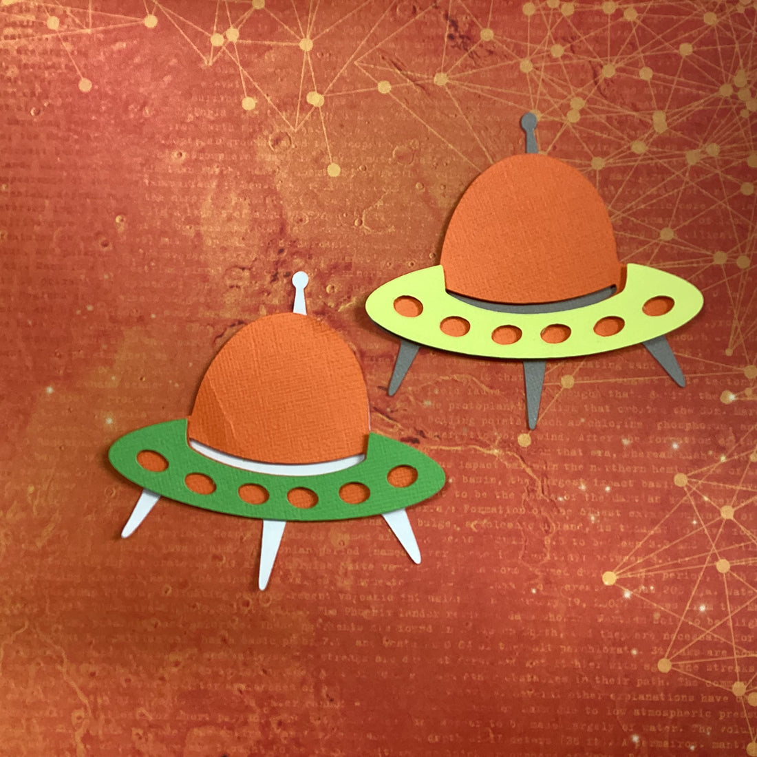 Scrapbooksrus Diecut Alien UFO SPACESHIP 3D Die Cut Scrapbook Embellishment