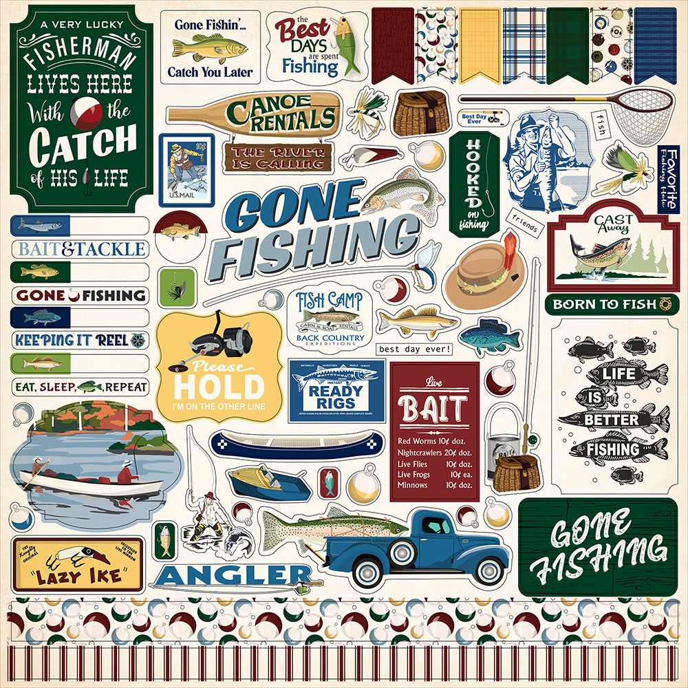 Carta Bella GONE FISHING 12"x12" Scrapbook Collection Kit