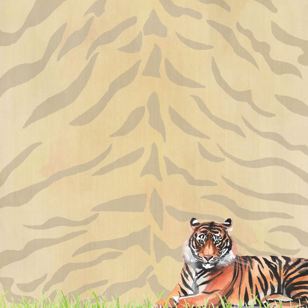 Scrapbook Customs SAFARI TIGER 12"X12" Scrapbook Paper