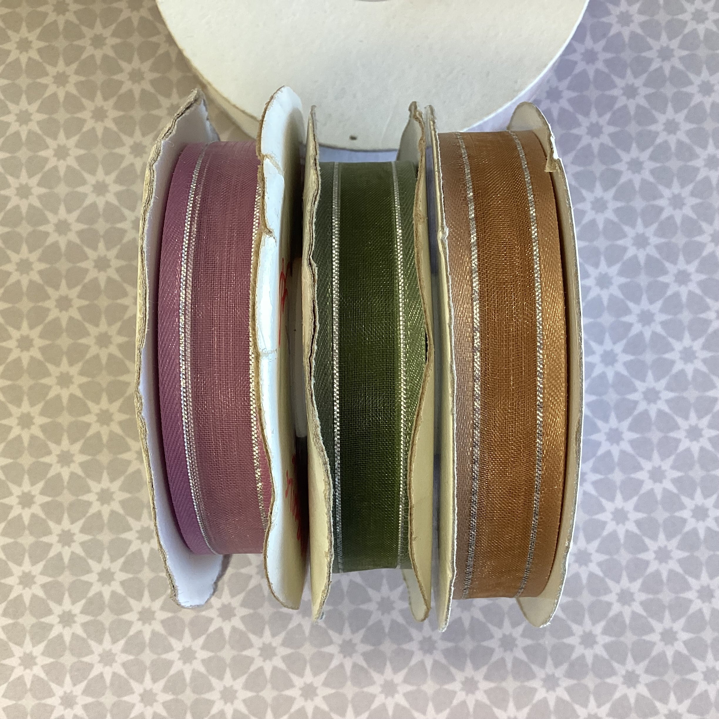 May Arts 5/8" Satin With Silver Edge Ribbon 1 yard