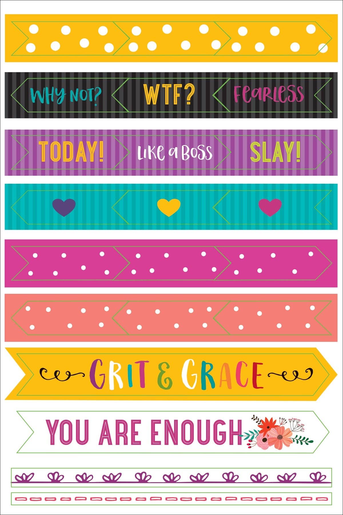 Peter Pauper Planner Stickers WAKE UP KICK ASS REPEAT Essentials