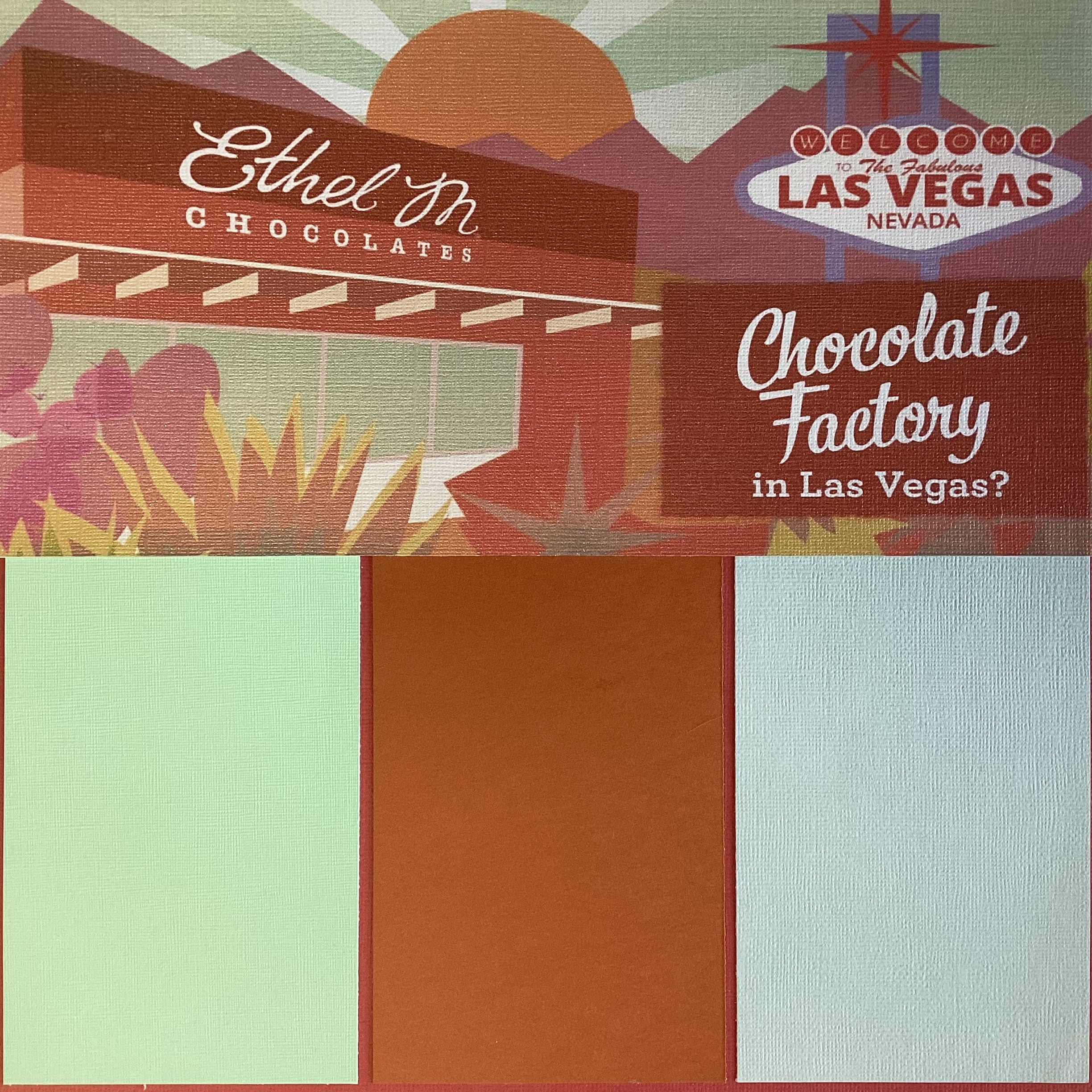 Premade Page ETHEL M CHOCOLATES (1) 12"X12" Scrapbook Pages