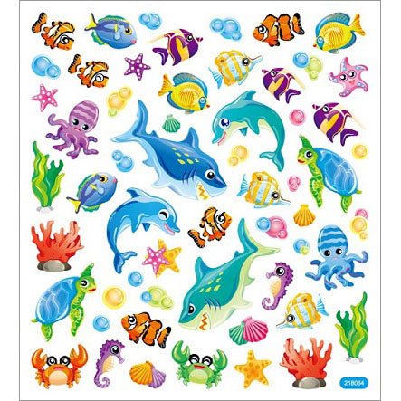 Sticker King MARINE LIFE Aquarium Glitter Stickers 50pc