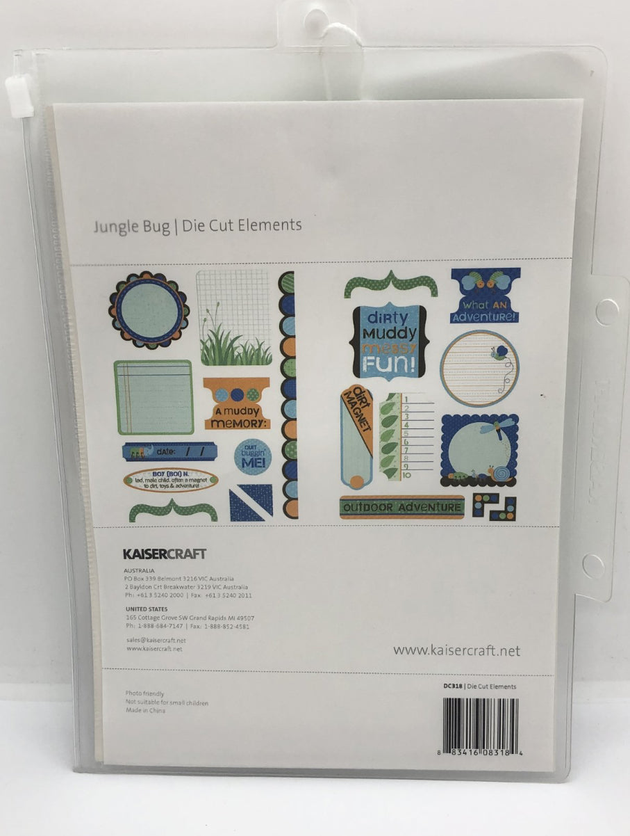 Kaisercraft JUNGLE BUG Die Cut Elements 21pc