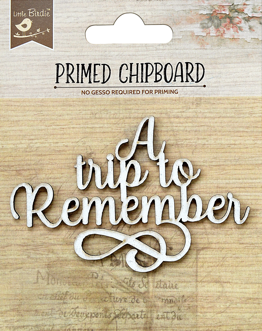 Birdie Primed Chipboard A TRIP TO REMEMBER 1pc
