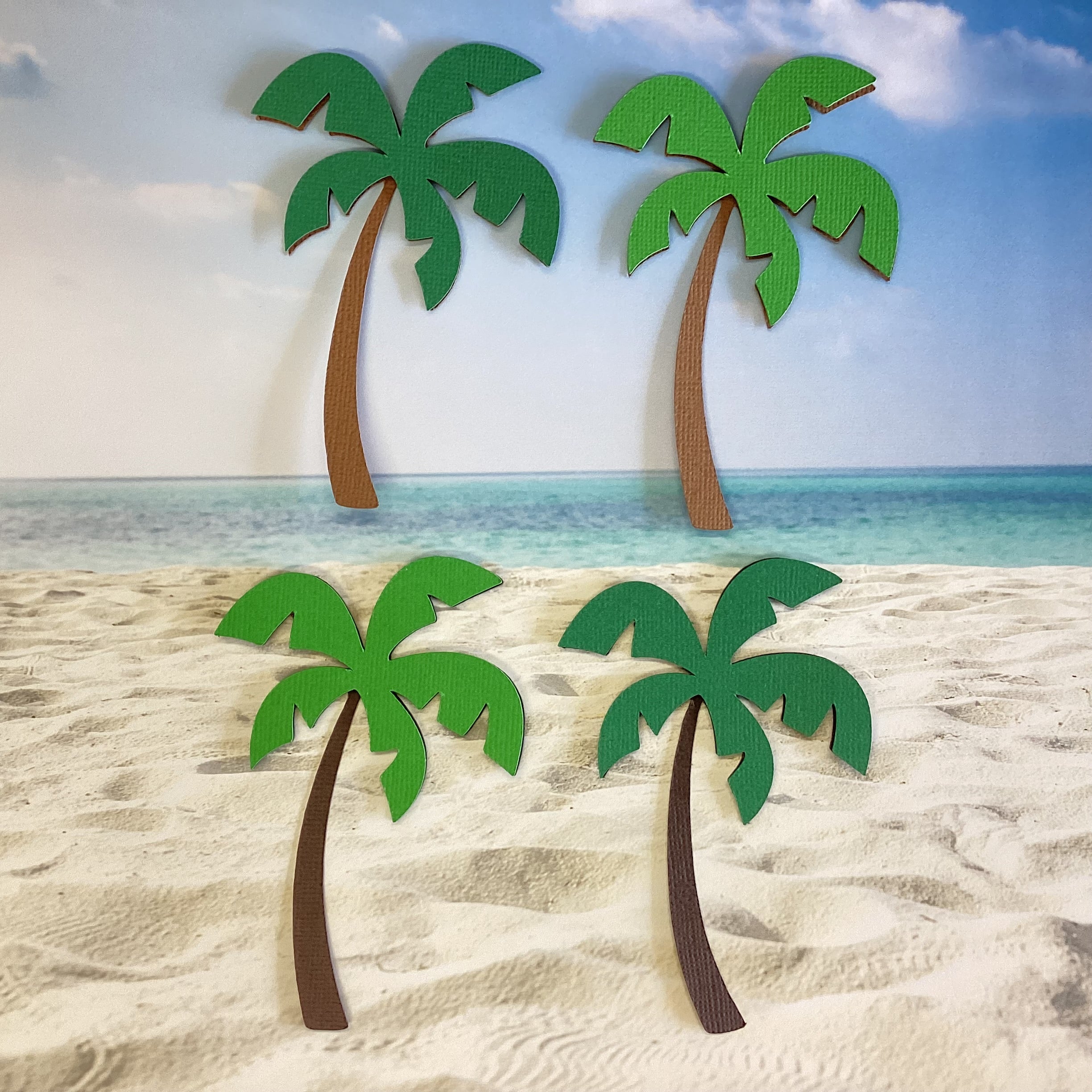 Small PALM TREE 3D Layered Diecut Scrapbook Embellishment