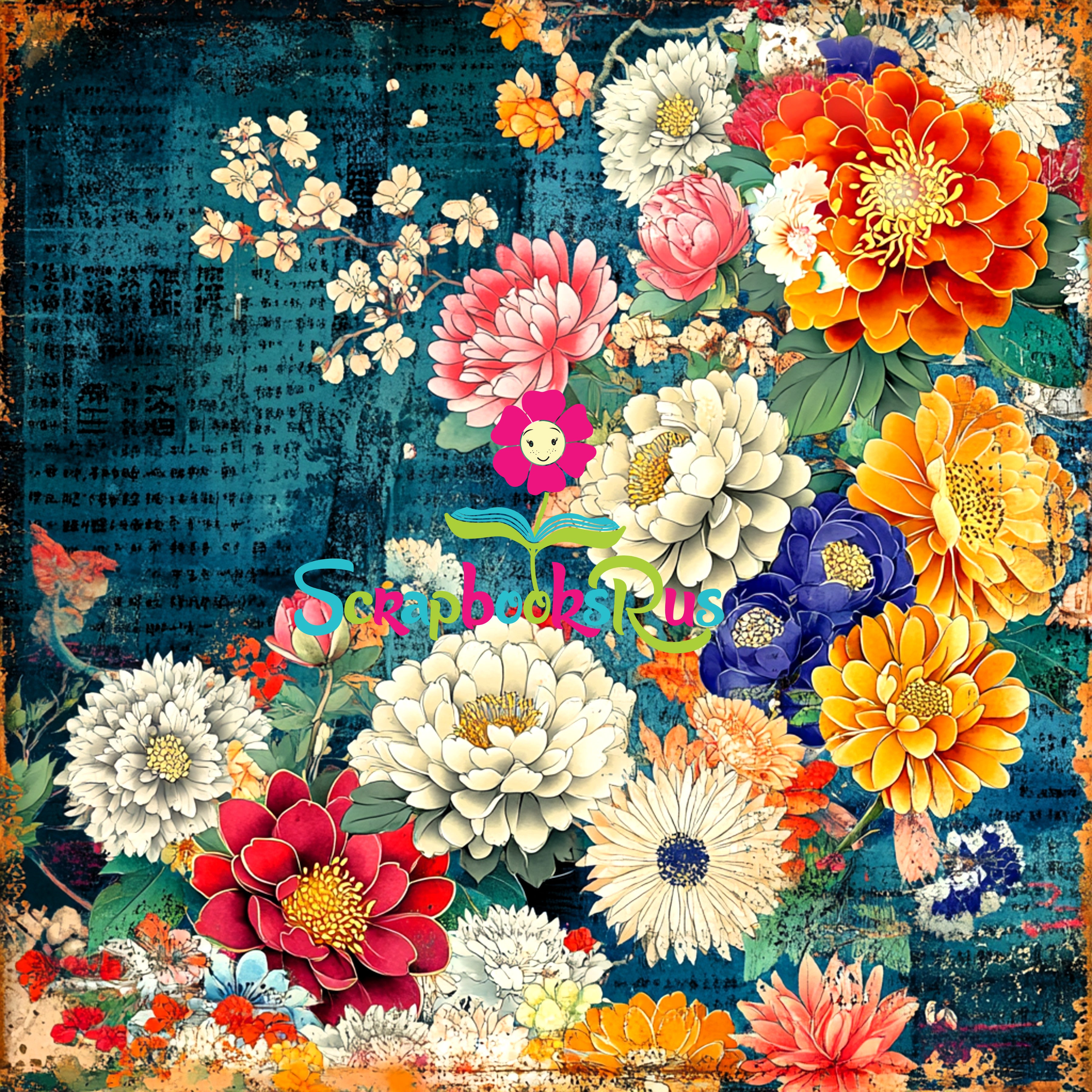 Scrapbooksrus BLOSSOMS IN JAPAN PACK 12pc 12"X12" Scrapbook Paper