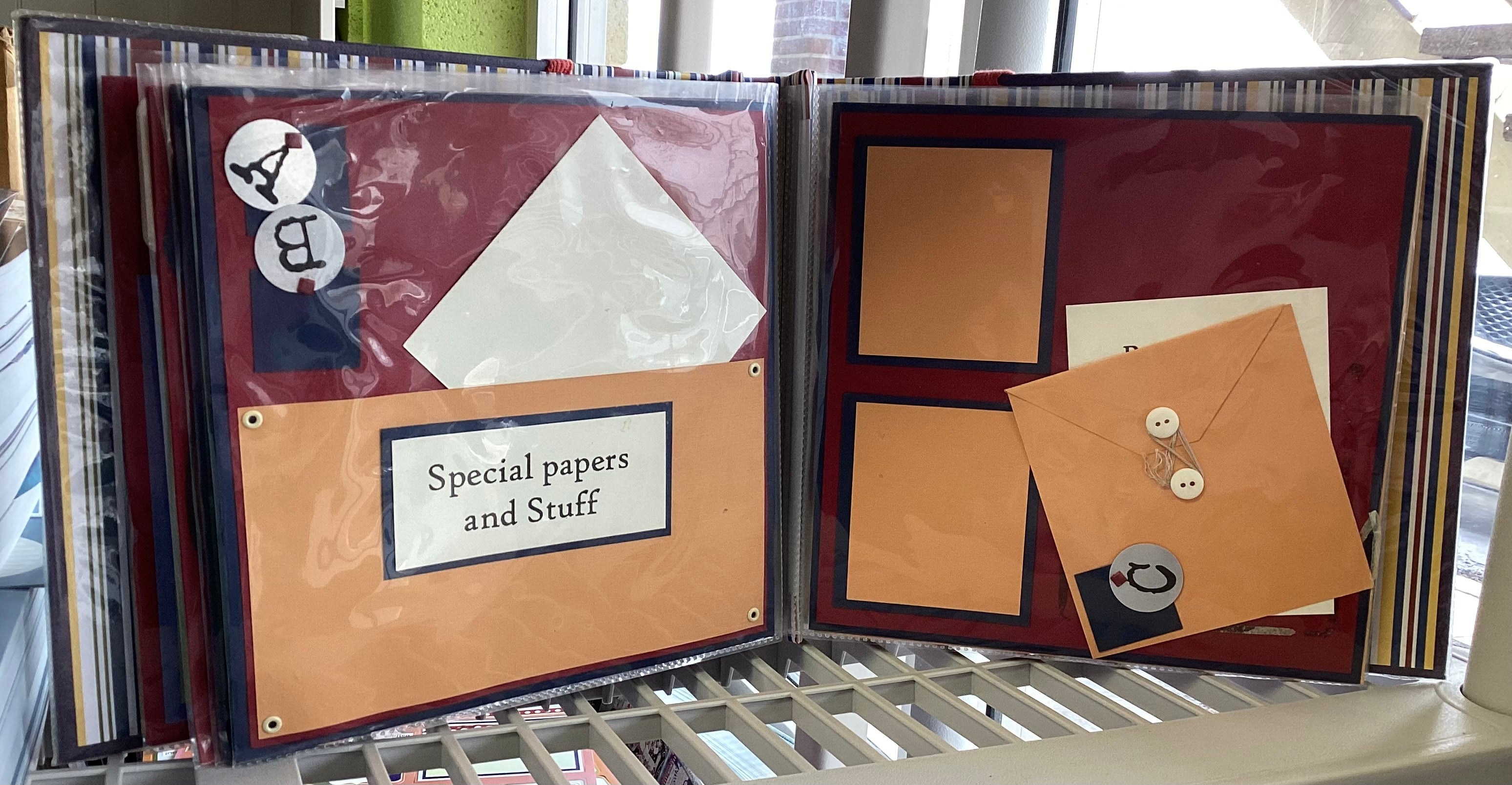 PREMADE ABC SCHOOL 8"X8” Postbound Scrapbook Album