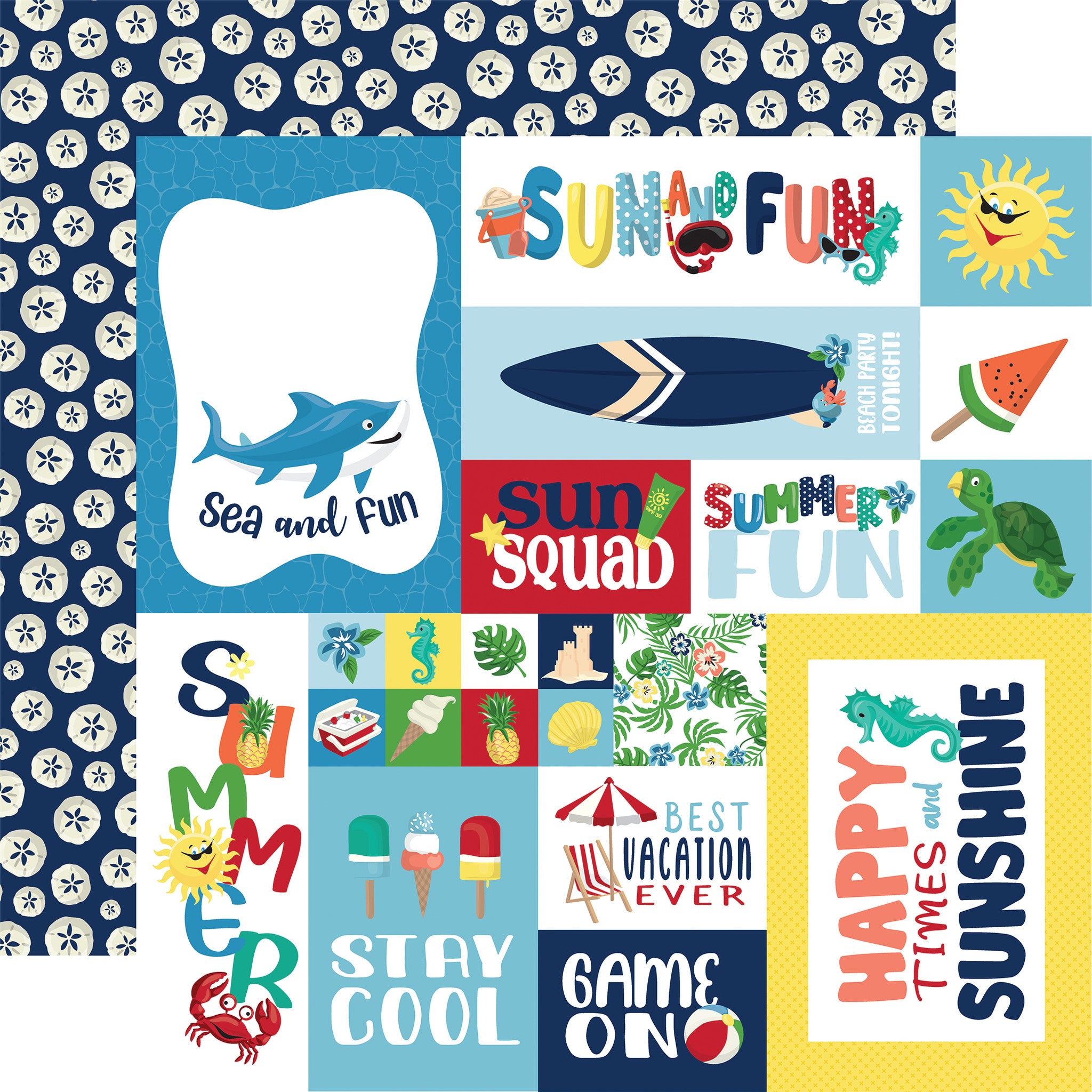 Carta Bella BEACH PARTY 12X12 Scrapbook Paper