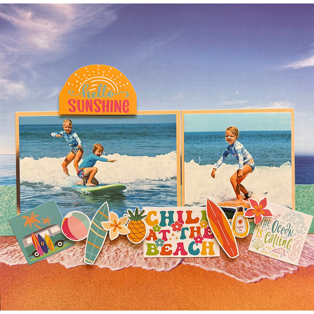 Reminisce BEACH VIBES 12"X12" Scrapbook Kit 9pc