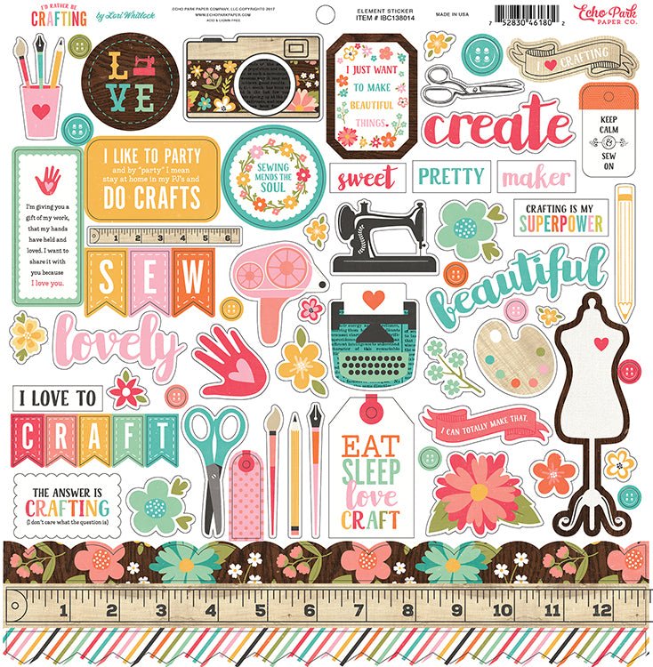 Echo Park I’D RATHER BE CRAFTING 12&quot;x12&quot; Scrapbook Collection Kit