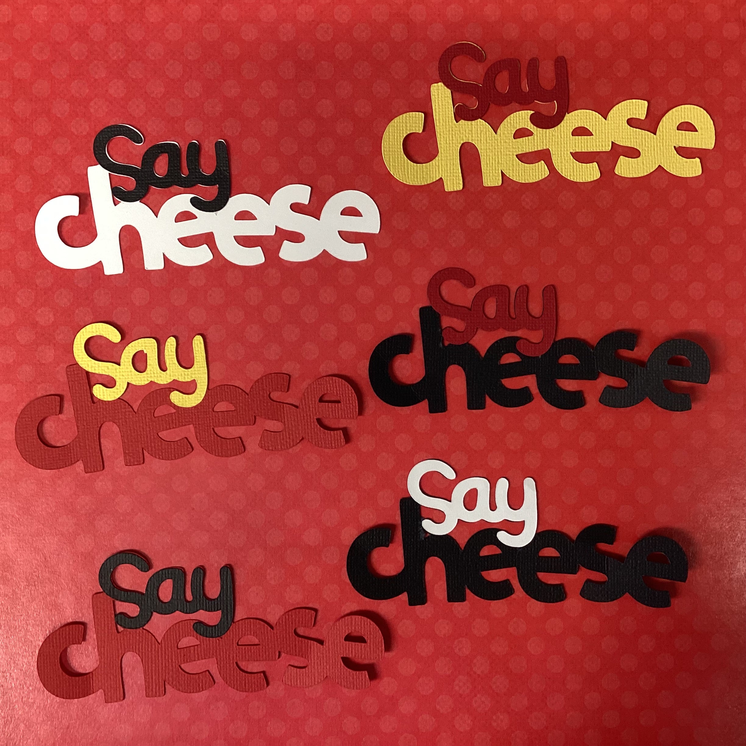 SAY CHEESE Title Scrapbook DieCut Embellishment