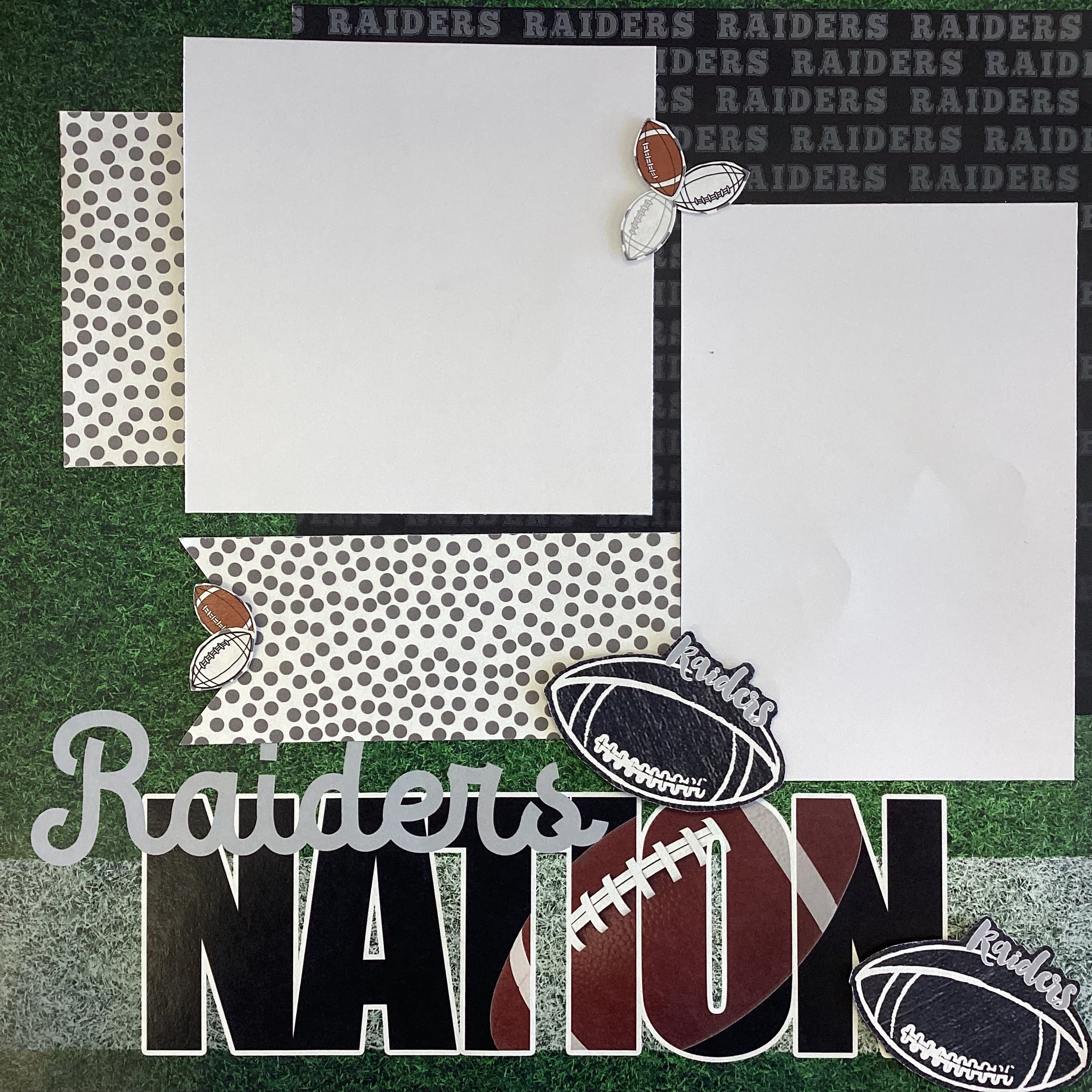 Scrapbooksrus RAIDERS FOOTBALL 12"X12" Scrapbook Paper Kit 12 Sheets