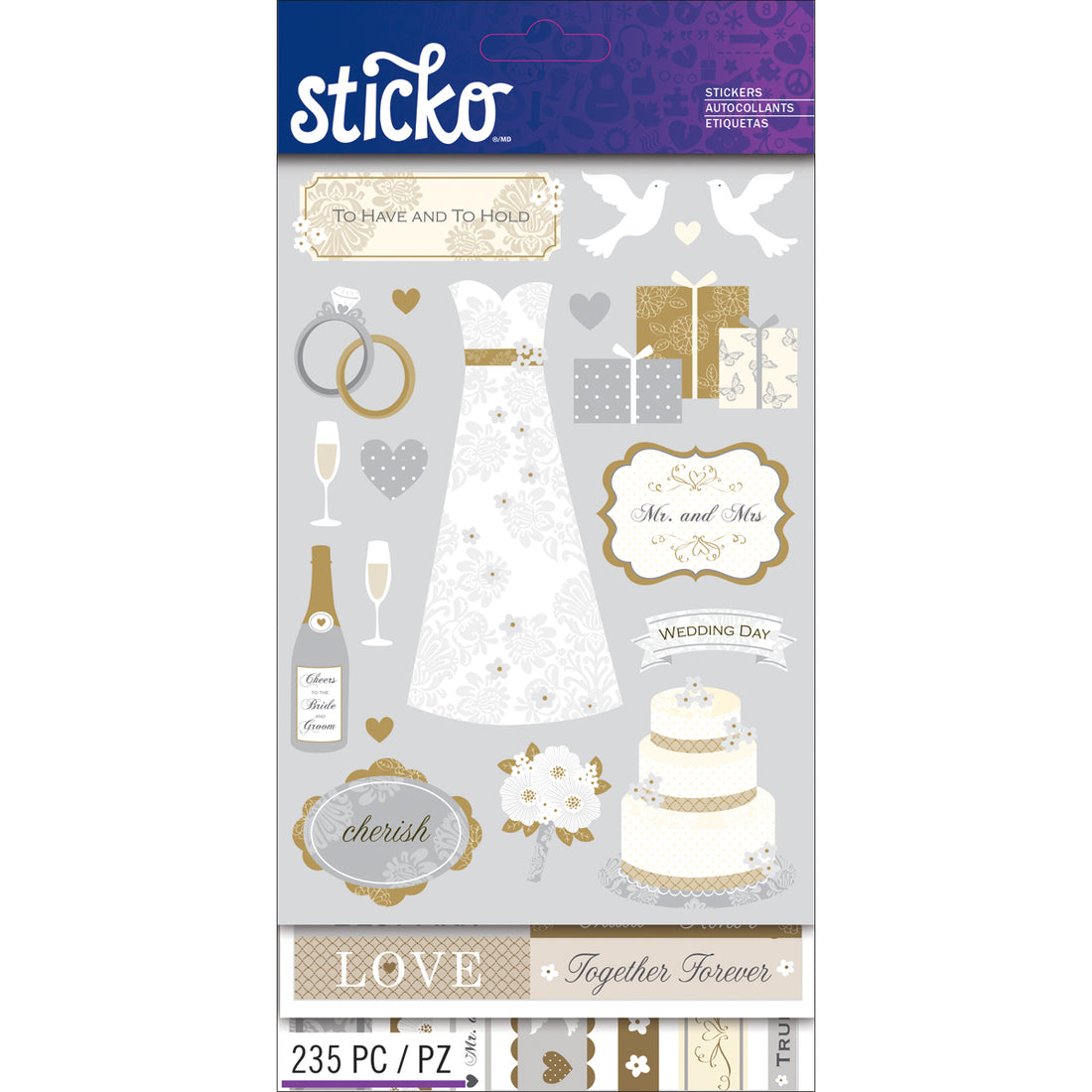 Sticko WEDDING FLIP PACK Stickers 235pc
