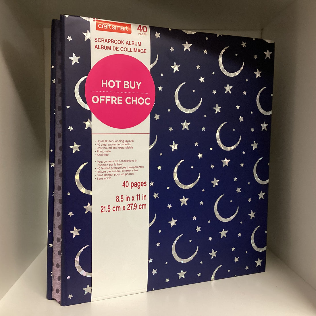 Postbound Album 8.5"X11” MOON & STARS Scrapbook Memory Album