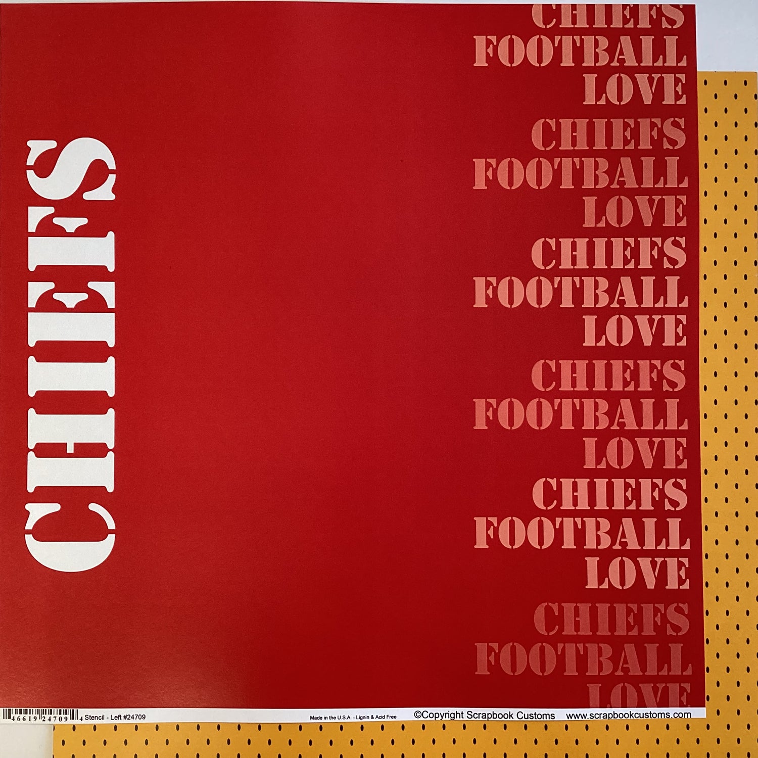 Scrapbooksrus CHIEFS FOOTBALL 12"X12" Scrapbook Paper Kit 12 Sheets
