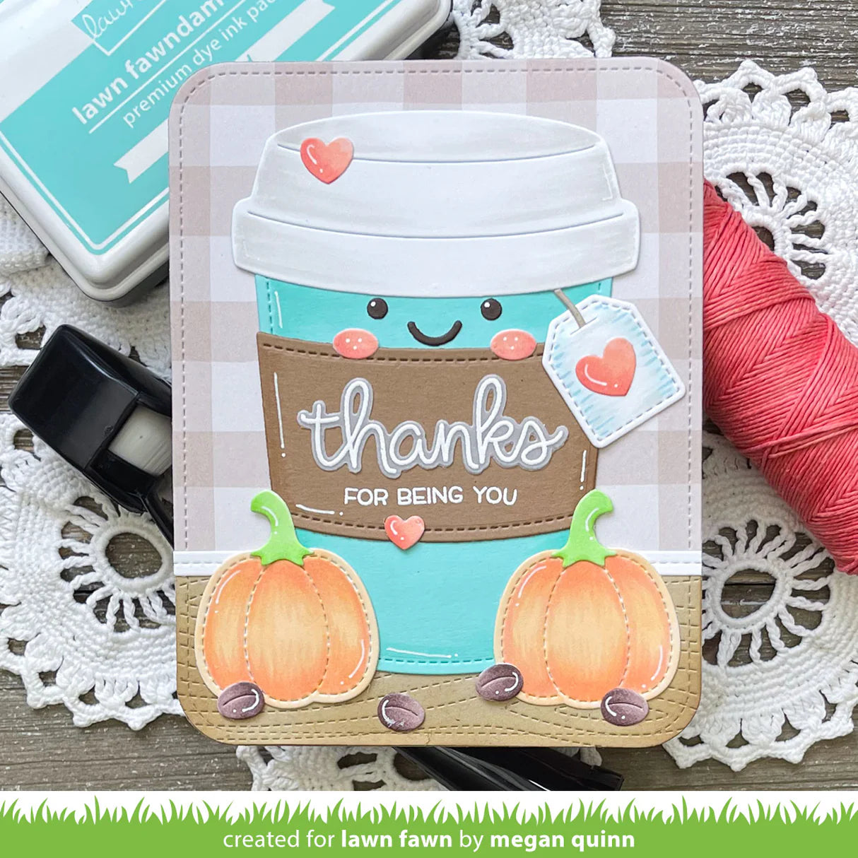 Lawn Cuts COFFEE CUP CARD HOLDER Custom Craft Dies 6pc